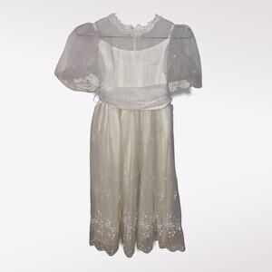 Vintage Storybook Heirlooms White Dress Sz 8